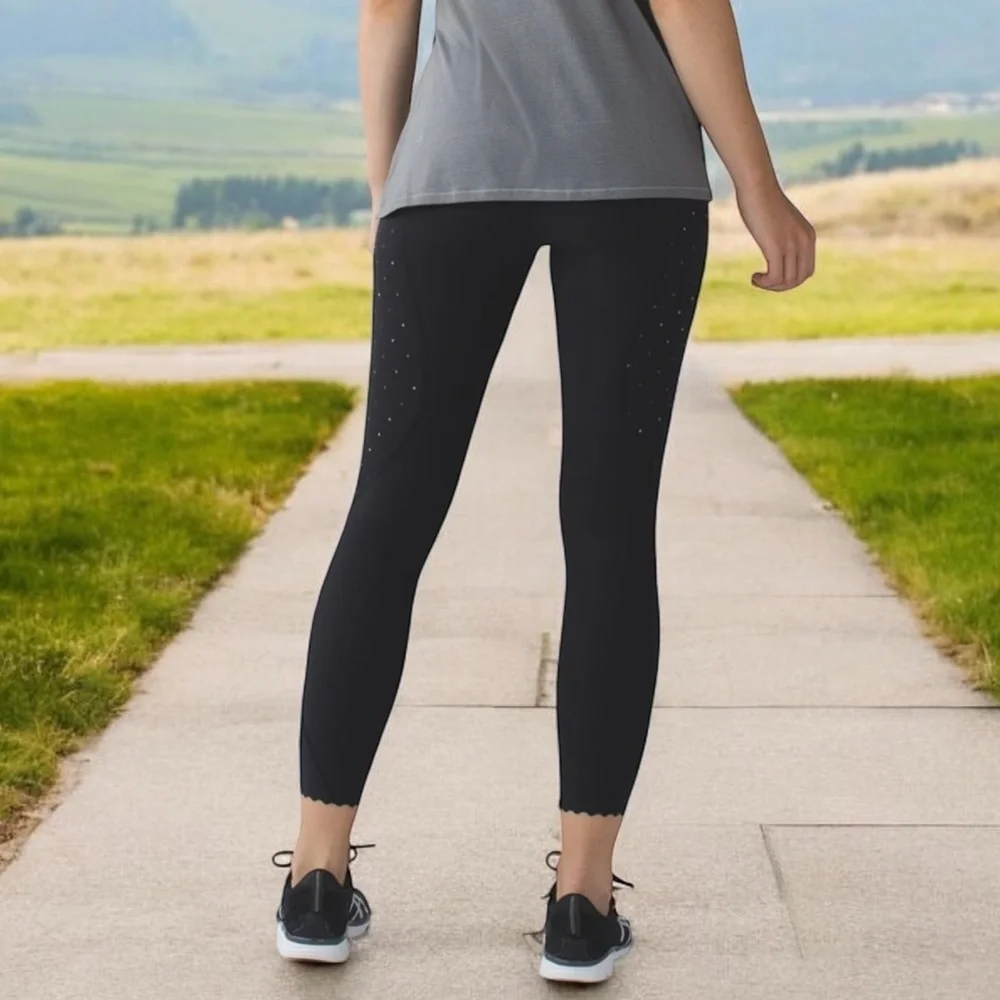 Lululemon Tight Stuff Tight Reflective in Black / Night Fall Black Tricolor Sz 4 - Picture 3 of 14